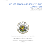Act 178 Relating to Sea Level Rise Adaptation: 2021 Annual Report